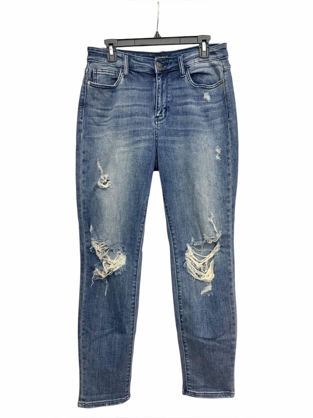 Judy Blue High Rise Relaxed Boyfriend Jeans Size 29 Medium Wash Distressed